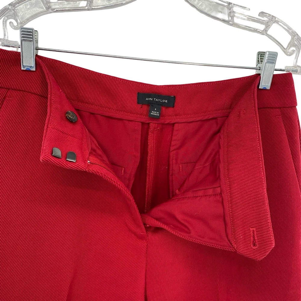 Ann Taylor Red Knit Wide Leg Trouser Pants Size 6 - Picture 6 of 7